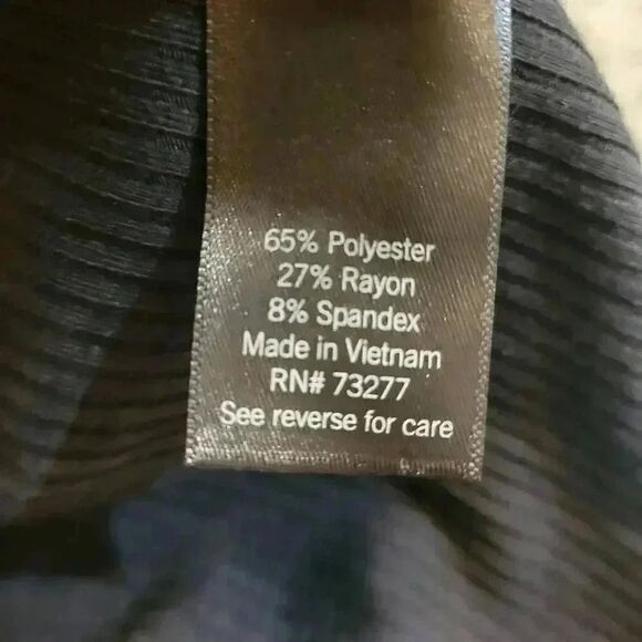 Simply Vera Wang Women's Black Poly/Rayon/Spandex Ribbed Knit Mock Neck A-Line L - Picture 13 of 14